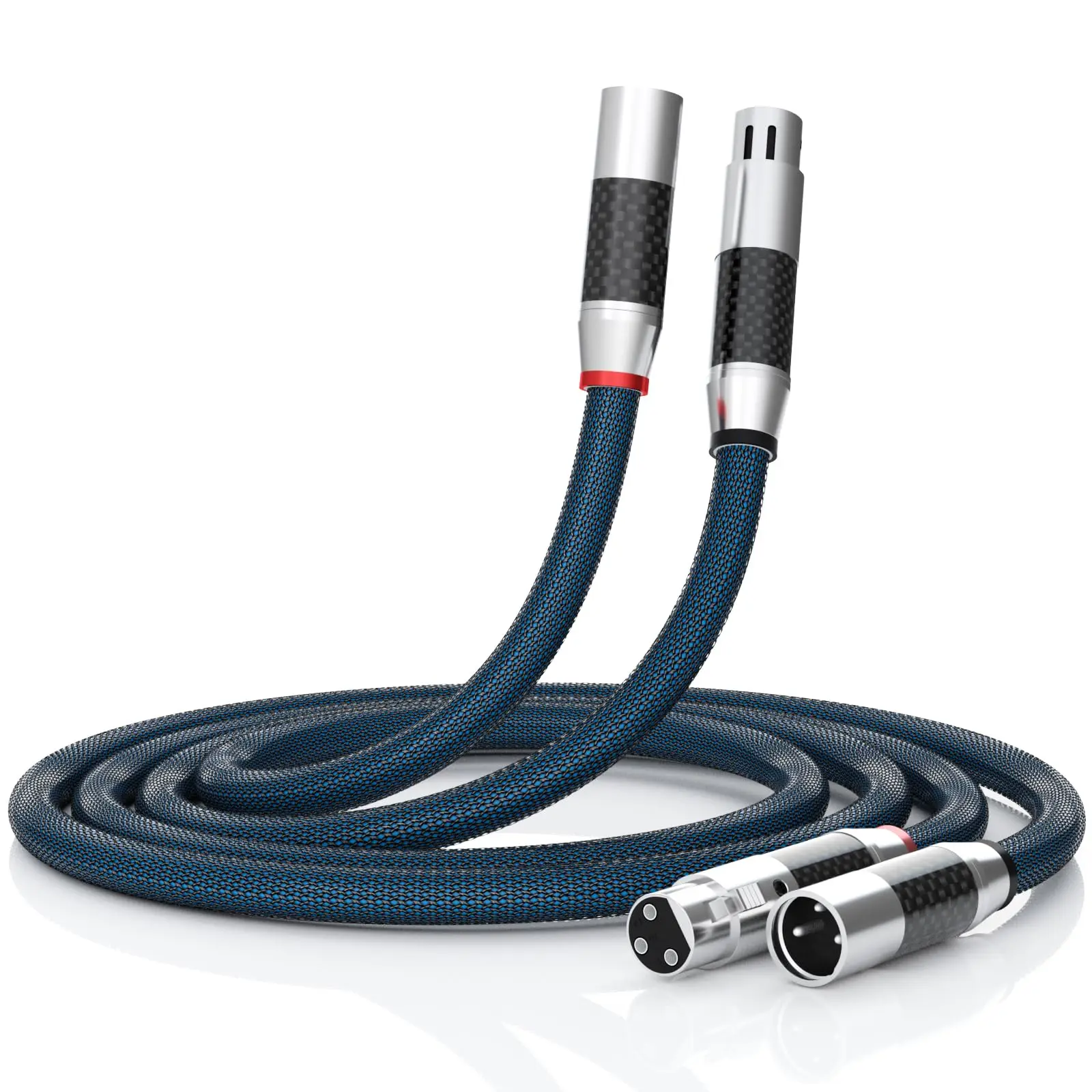 Preffair17AWG Audiophile XLR Cables OFC Silver Plated Pair Female to Male Balanced Interconnect Cable Signal Cord Speaker Cables
