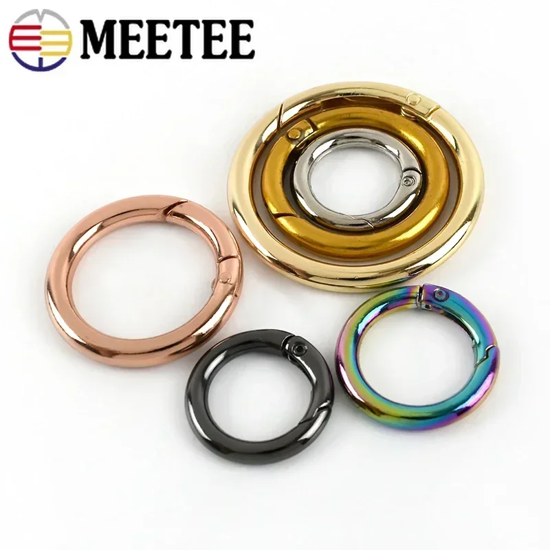 5/10Pcs Metal O Ring Buckles 16-50mm Openable Spring Snap Clip Clasp Bag Strap Keychain Carabiner Hook DIY Hardware Accessories