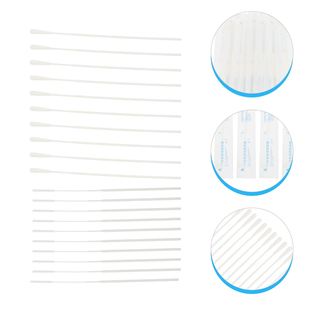 

40 Pcs Oropharyngeal Sample Collection Swabs Flocking Nasal Throat Specimen Single Use Sampling Sticks Long Handle Safe Material