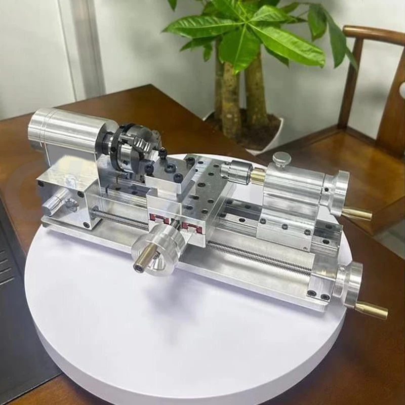 3-33mm Clamping Range DIY Mini Lathe Multifunctional Portable Desktop Micro-Lathe for Household Woodworking Small Homemade Lathe