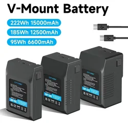 V Mount V-Lock BP185 95 V-Mount Battery BP 222 Battery with PD20W Cable for Sony Camcorder Broadcast Video Light Blackmagic URSA