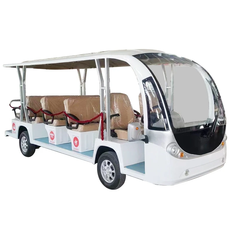 14 Seater Classic Electric Sightseeing Shuttle Bus with Steel Structure and Customized Color Cheap Mini Made in China