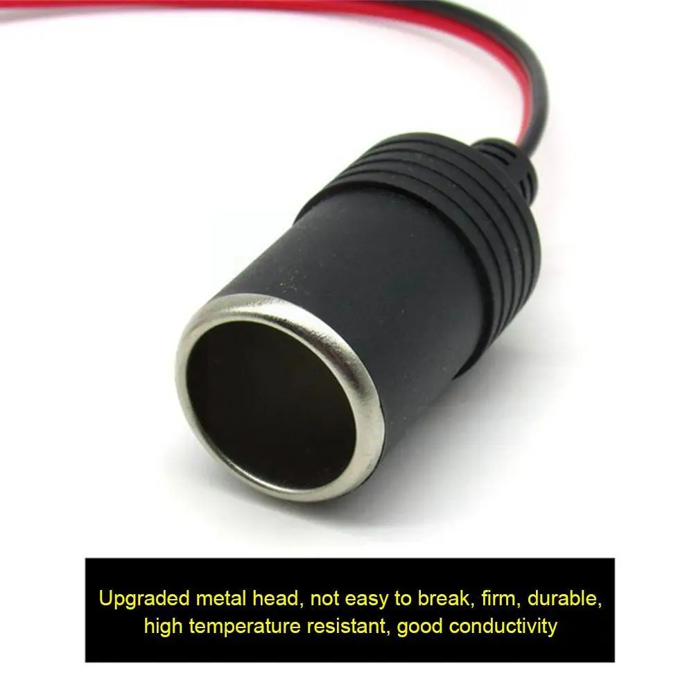 12V Power Car Cigarette Lighter Female To Alligator To Battery Clip Connector Extension Adapter Socket Terminal Clip-on Aut V2S3