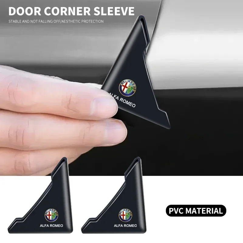 2Pcs Car Door Corner Anti-collision Silicone Protector For Alfa Romeo 159 147 156 166 Giulietta Giulia Mito Stelvio Brera Spider