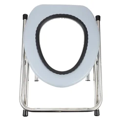 Foldable Bathroom Toilet Chair Portable Toilet Stool Stainless Steel Potty Chair for The Old Outdoor Camping Hiking Travel