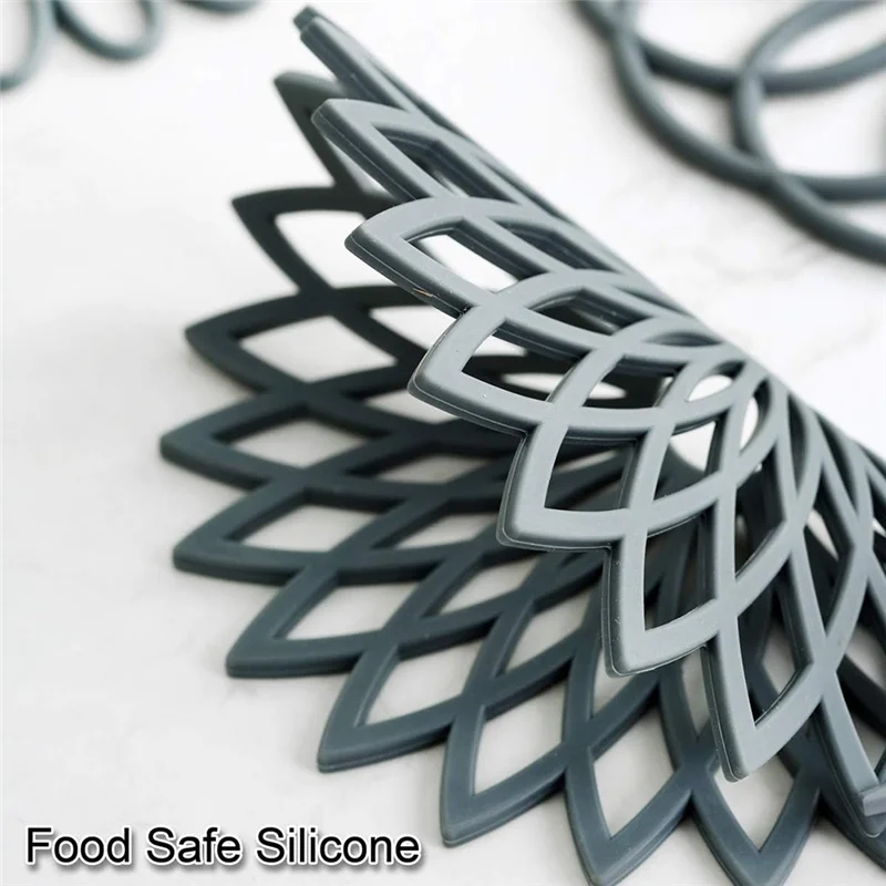 ABKY-Silicone Trivet Mat Non-Slip & Temperature Resistance Kitchen Hot Pads For Table Countertop