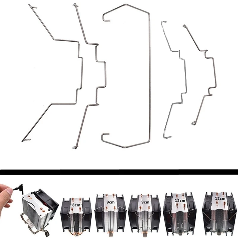

2 PCS Dissipate Heat Clip Clamp Computer CPU Cooling Fan Clips Stainless Steel Wire Fastener Buckle Bracket