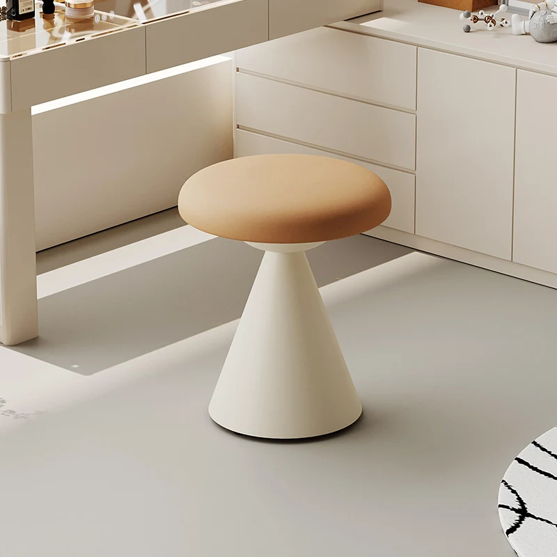 

Железный и кожаный туалетный столик, высокая устойчивость, сиденье для отдыха в форме гриба, прочный стул для макияжа для спальни, модный обеденный стул