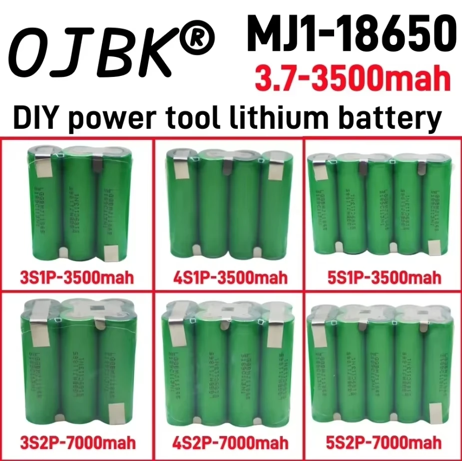 

Rechargeable Lithium-ion Battery Electric Screwdriver Drill 3S1P 3S2P 4S1P 4S2P 5S1P 5S2P 3500mAh 7000mAh 18650MJ1