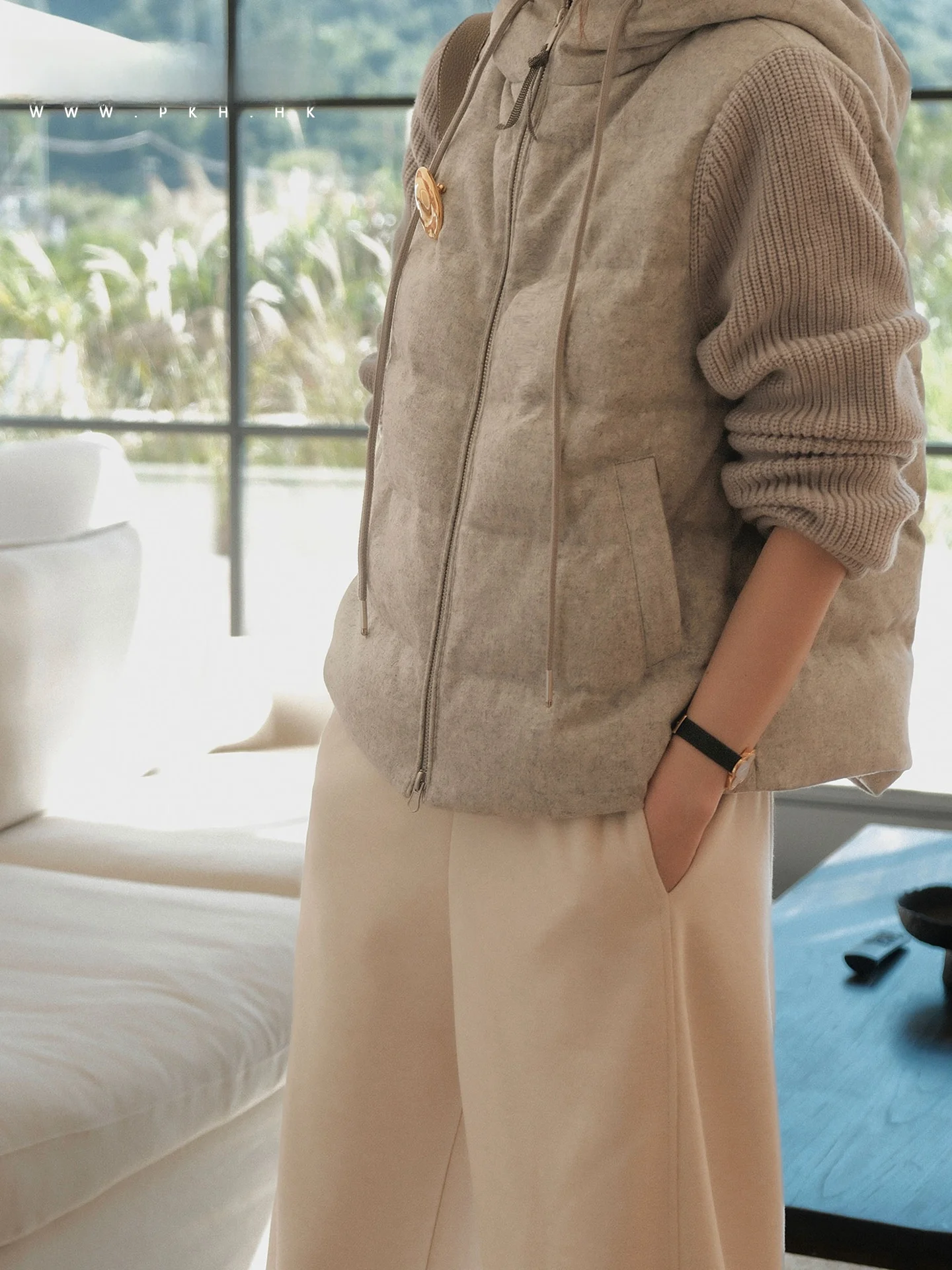 

PKHHK Special New Winter Casual Warm Wool Patchwork Goose down Jaet Outerwear Ele Commute Straight Tube Polyester Fiber...