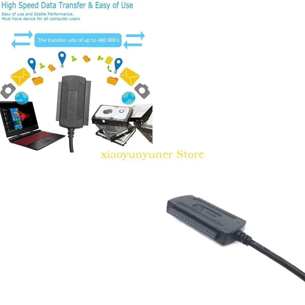 P9JB Efficient USB to IDE Hard Drive Adapter Cable for 2.5/3.5/5.25inch Devices with Power Cord External Connectors
