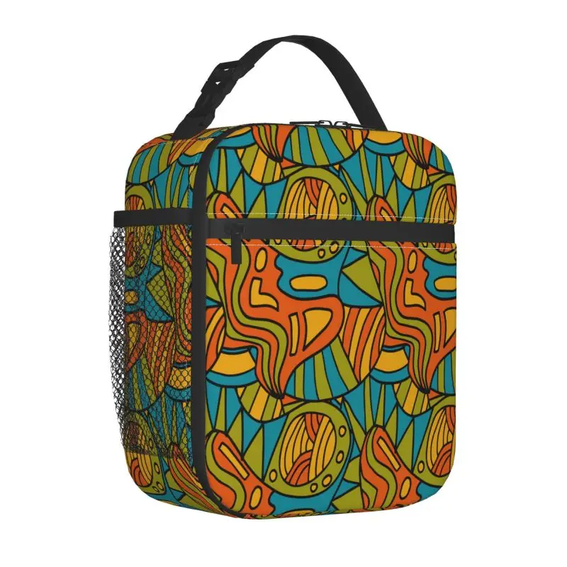 Ethnic Geometric Pattern Insulated Thermal Bag Lunch bag Foods Drink Storage Leakproof Picnic Camping Bags Outdoor Box beach