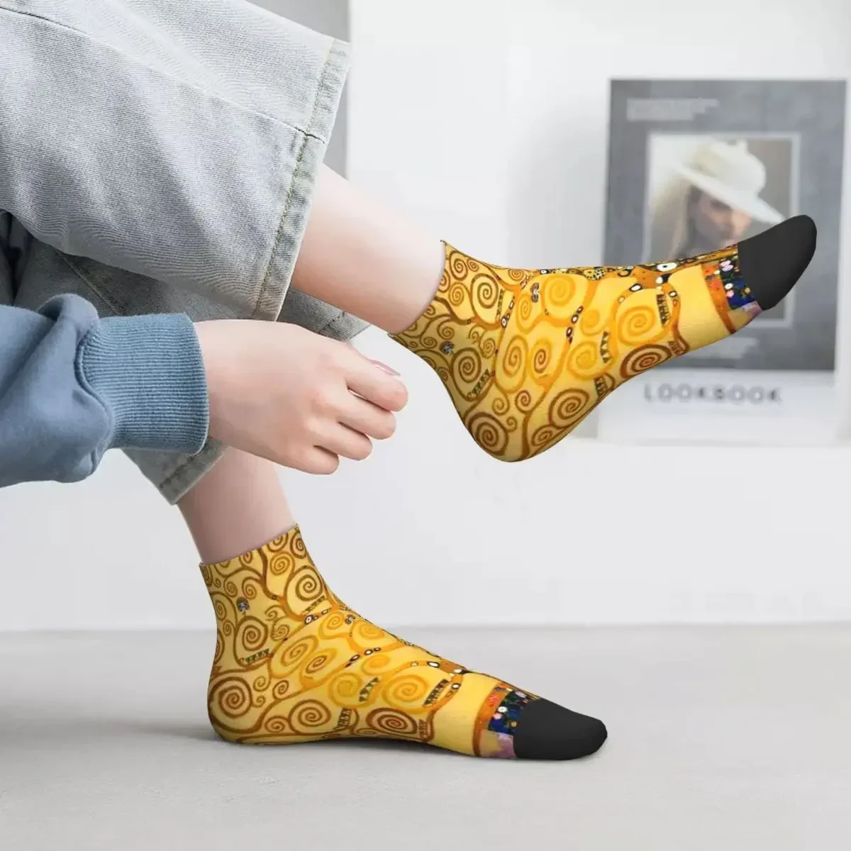 Gustav Klimt - Calcetines Árbol de la vida Harajuku Medias súper suaves Calcetines para todas las estaciones Accesorios para regalo de cumpleaños para hombre y mujer