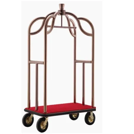 2020 New Design Hotel Bellman's Luggage Cart/luggage Trolley ,  Rose Gold Color