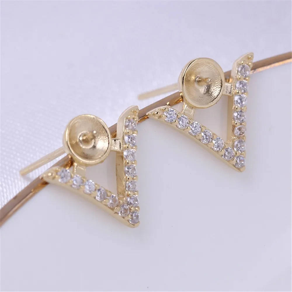 S925 Sterling Silver Pearl Earring Settings DIY Jewelry Making Supplies Blank Earring Posts for Handcrafted Accessories No Pearl