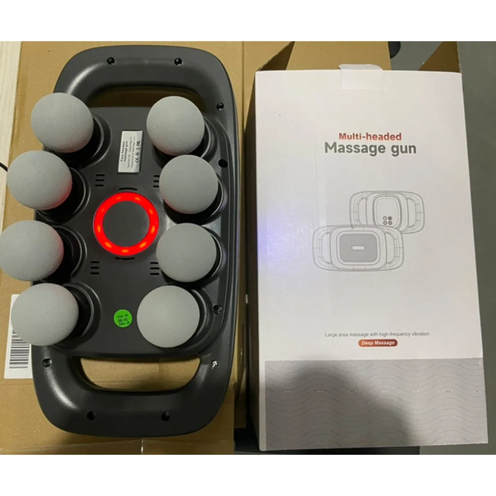 

Массажный массажный пистолет с 8 головками, глубокая расслабление мышц тканей, высокая мощность, беспроводная высокочастотная вибрация Masajeador