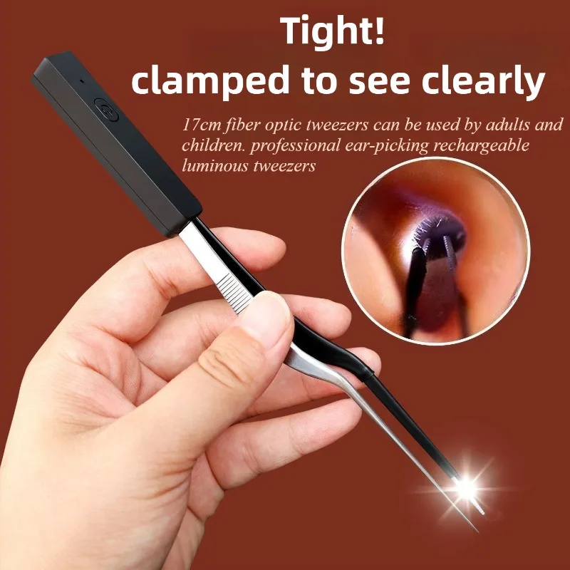 Children Ear Scoop Luminous Earwax Tweezers Silicone Advanced Visual Cerumen Hook Charging Ear Scraping Professional Tools ears