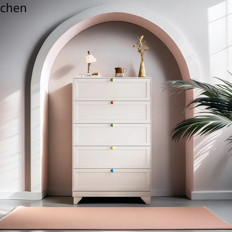 CZ Iron Art Five-Drawer Cabinet Living Room Metal Steel Sideboard Cabinet Living Room Versatile Colorful Handle Feeding Table