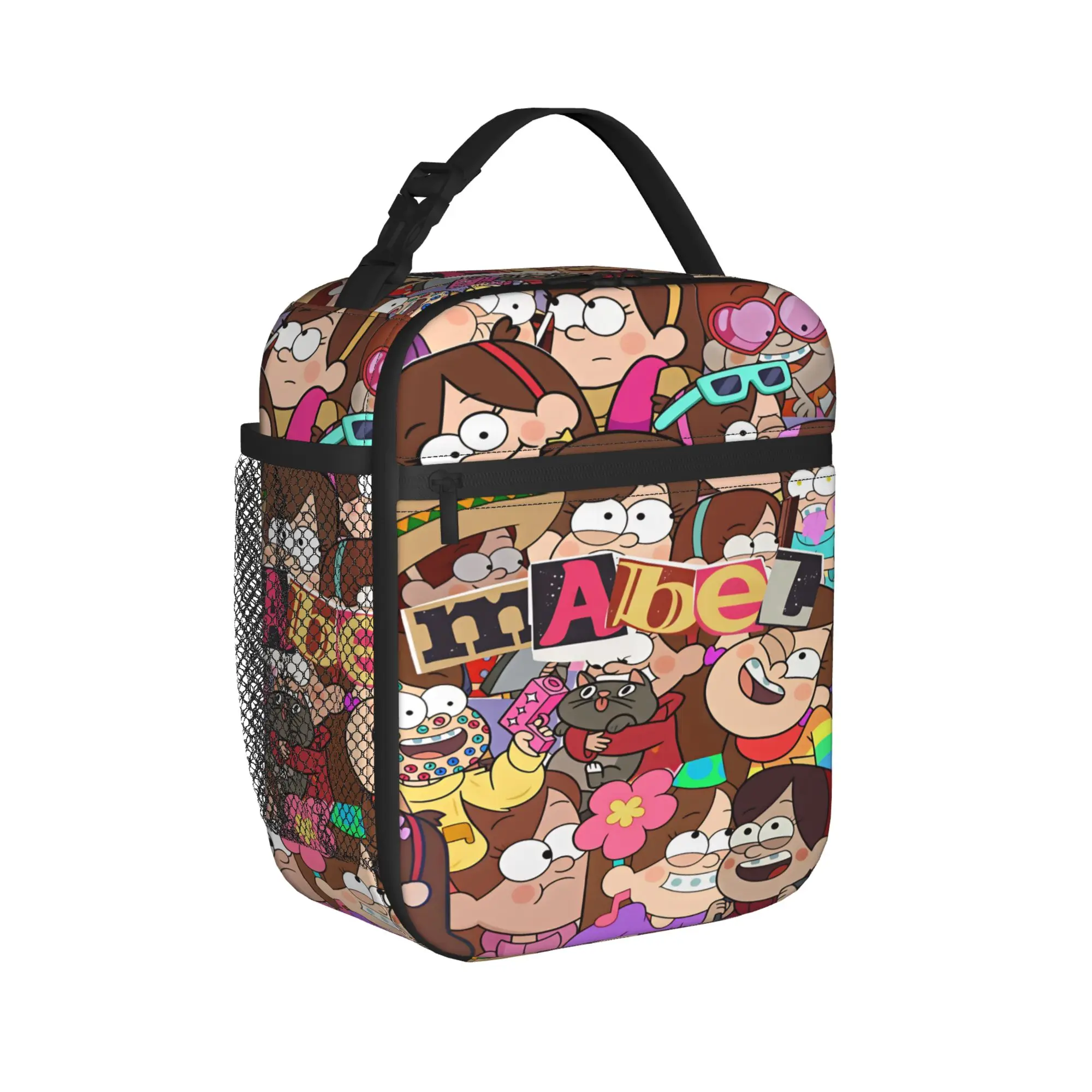 Mabel Lunch Bag For Child G-Gravity Falls Designer Lunch Box Funny Outdoor Cooler Bag Portable Zipper Thermal Tote Handbags