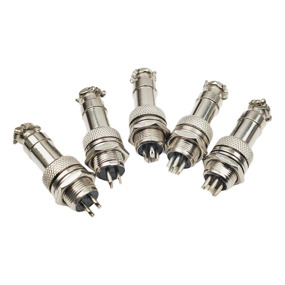 1Set GX12 12mm Circular Aviation Connector 2/3/4/5/6Pin Male Female Panel Mount Plug Socket