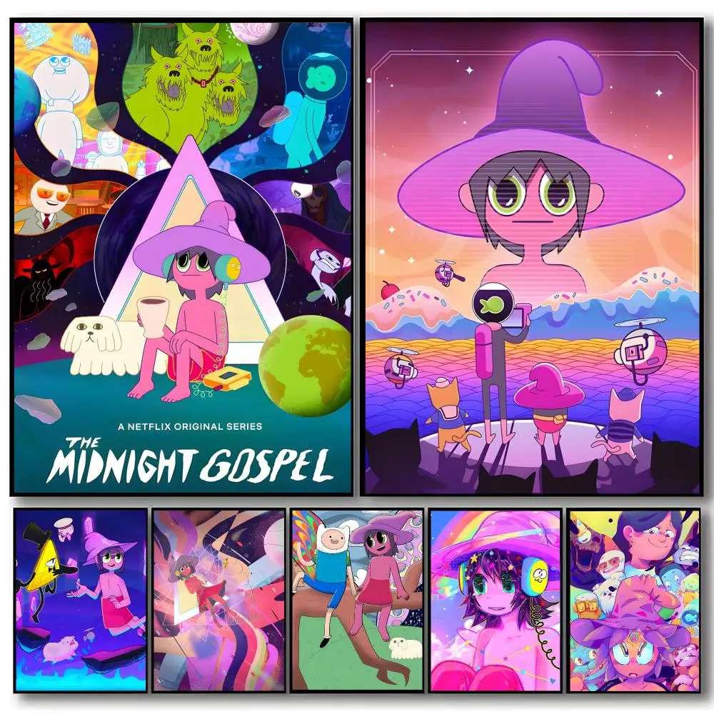 Anime Midnight Gospel Poster Self-adhesive Art Waterproof Paper Sticker Coffee House Bar Room Wall Decor