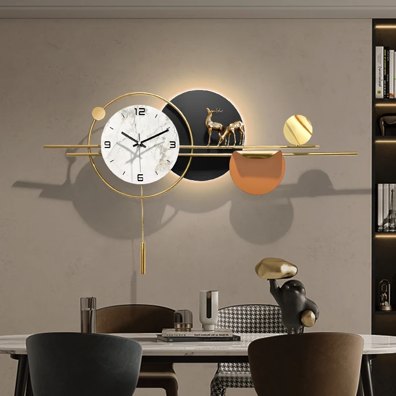 

Classic Night Light Wall Clock European No Sound Large Modern Wall Clock Design Living Room Reloj Digital Pared Household Goods