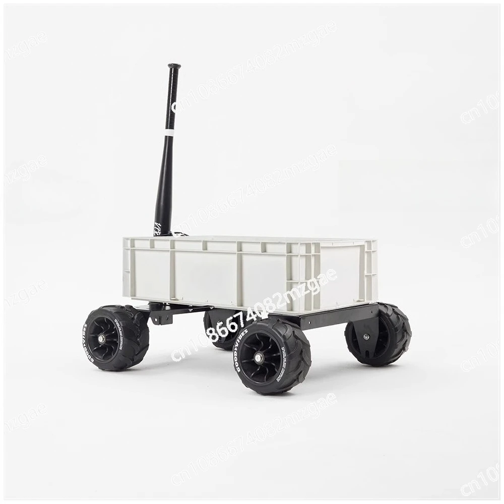 Beach Camping Outdoor Cart Trailer with Box Camper and Off-Road Wheels for All-Terrain Use