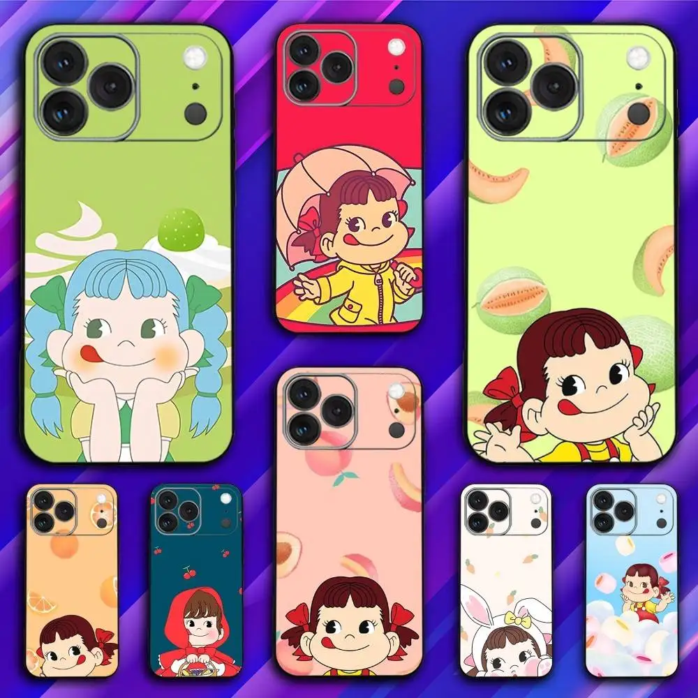 

P-Peko Milky Chan Phone Case For iPhone 17,16,15,14,13,12,11,Pro,Max,Plus,X,XS,SE4,E,Mini,Soft Black Case