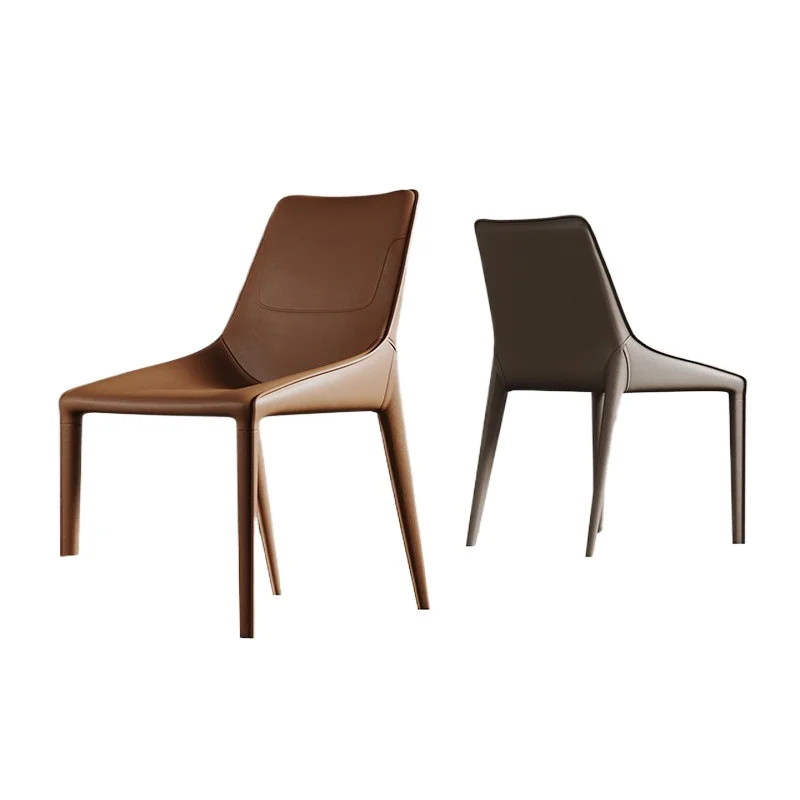 Saddle leather chairs Hotel dining table chairs Household dining  Living room back