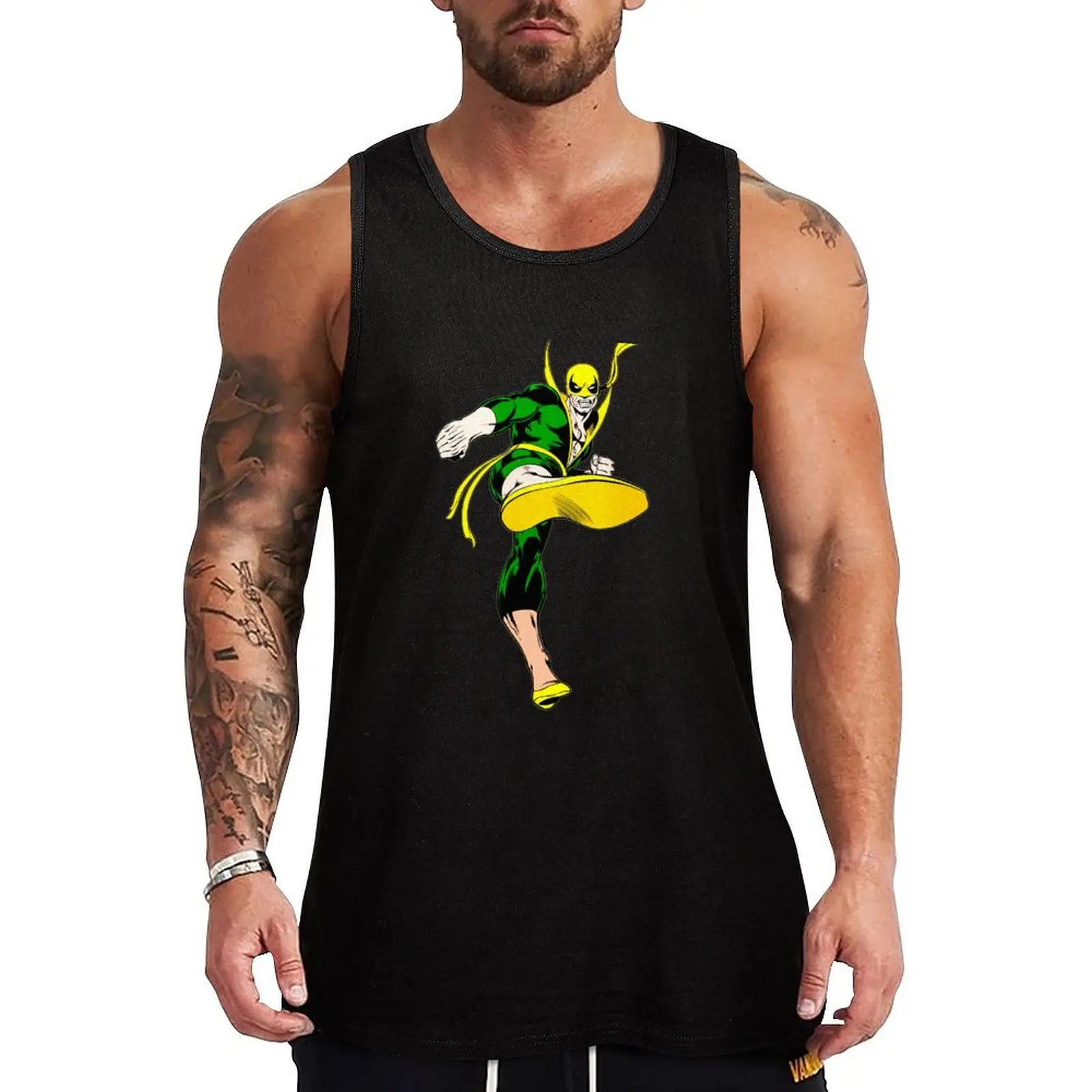 I-r-o-n Fist Super Kick Tank Top man vest bodybuilding t shirt sleeveless shirt man gym gym clothes man fitness