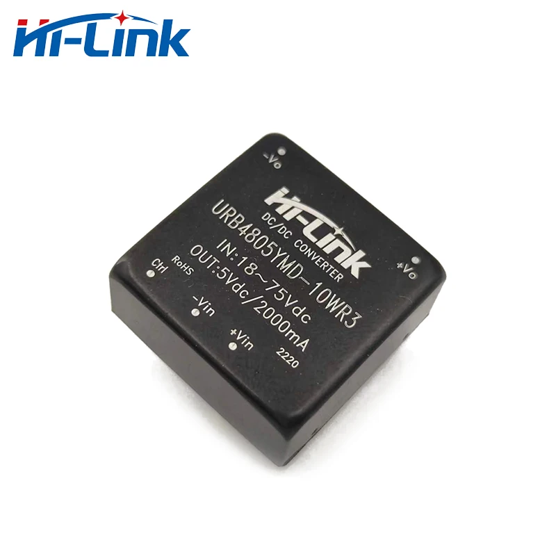 Hi-Link New URB4805YMD-10WR3 Small Size 10W 48V to 5V 2A DC DC Converter Isolated Power Supply Intelligent Module 91% Efficiency