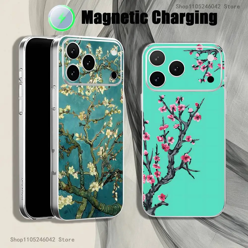 

Vaporwave Arizona Magnetic Wireless Charging Transparent White Phone Case For iPhone 17,16,15,14,13,12,11,Pro,Max,Plus