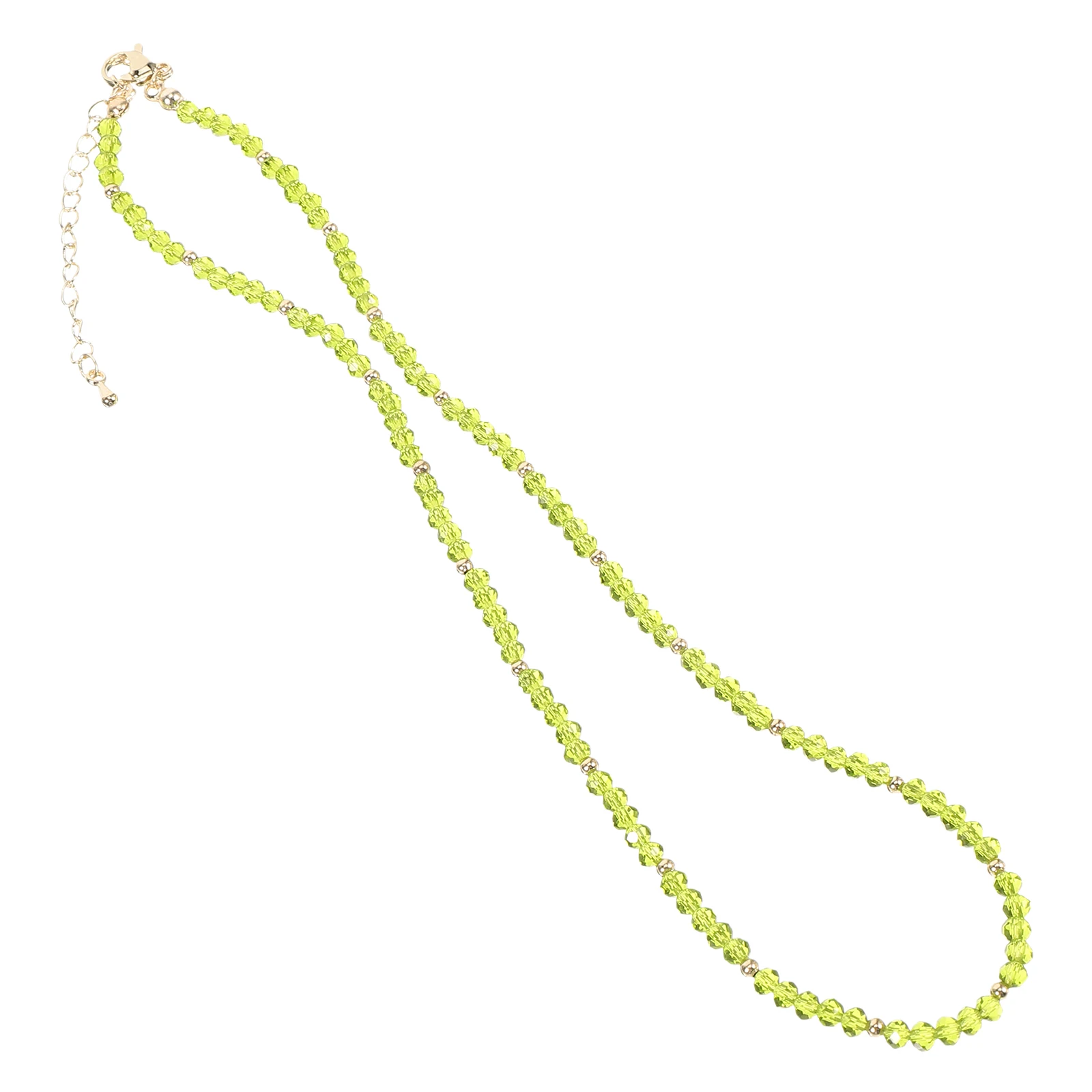 

Necklaces for Teen Retro Avocado Green Body Pendant Artificial Crystal Colorful Beaded Miss