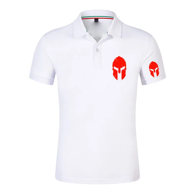 Spartan logo Men's regular Polo shirts come in various colors and are made of soft materials, suitable for summer.