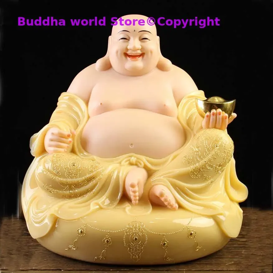 Southeast Asia HOME SHOP company brisk thriving business GOOD LUCK jade wealth God Maitreya Buddha FENG SHUI statue