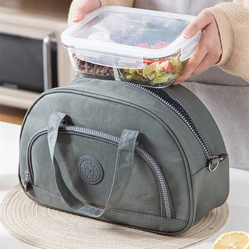 BYMONDY Nylon Large Lunch Bags for Work Picnic Durable Leakproof Insulated Lunch Box Bag Thick Aluminum Foil Thermal Lunchbox