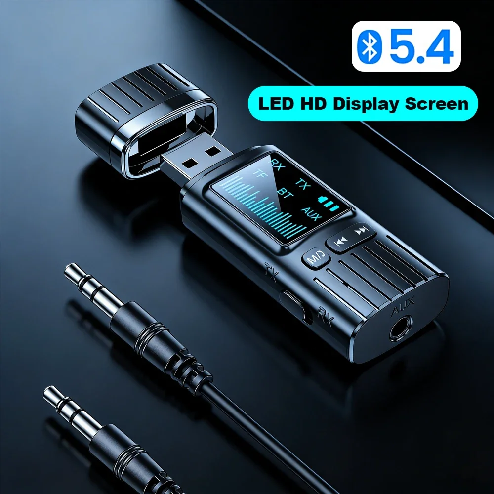 

Аудиоприемник 5.4 с NFC, поддержкой USB-накопителей, RCA, 3.5 мм AUX, USB, беспроводной стереоадаптер с микрофоном для автомобильного комплекта, усилителя звука и колонок