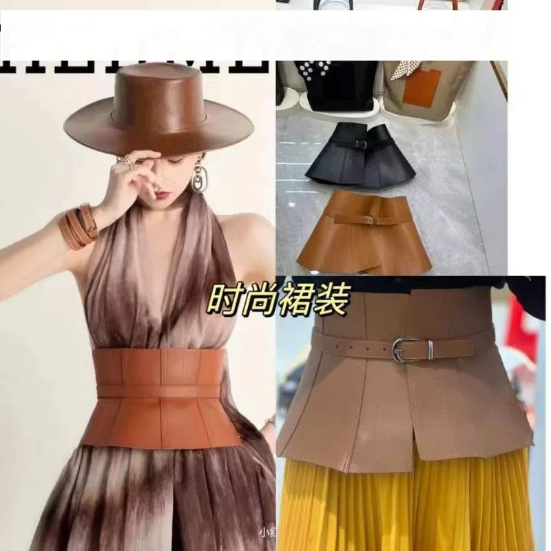 2024 New Designed Super Cummerbunds Women Luxury Genuine Cow Skin Dress Accessory Italian Style Dress Waist Fashion Ladies Gift