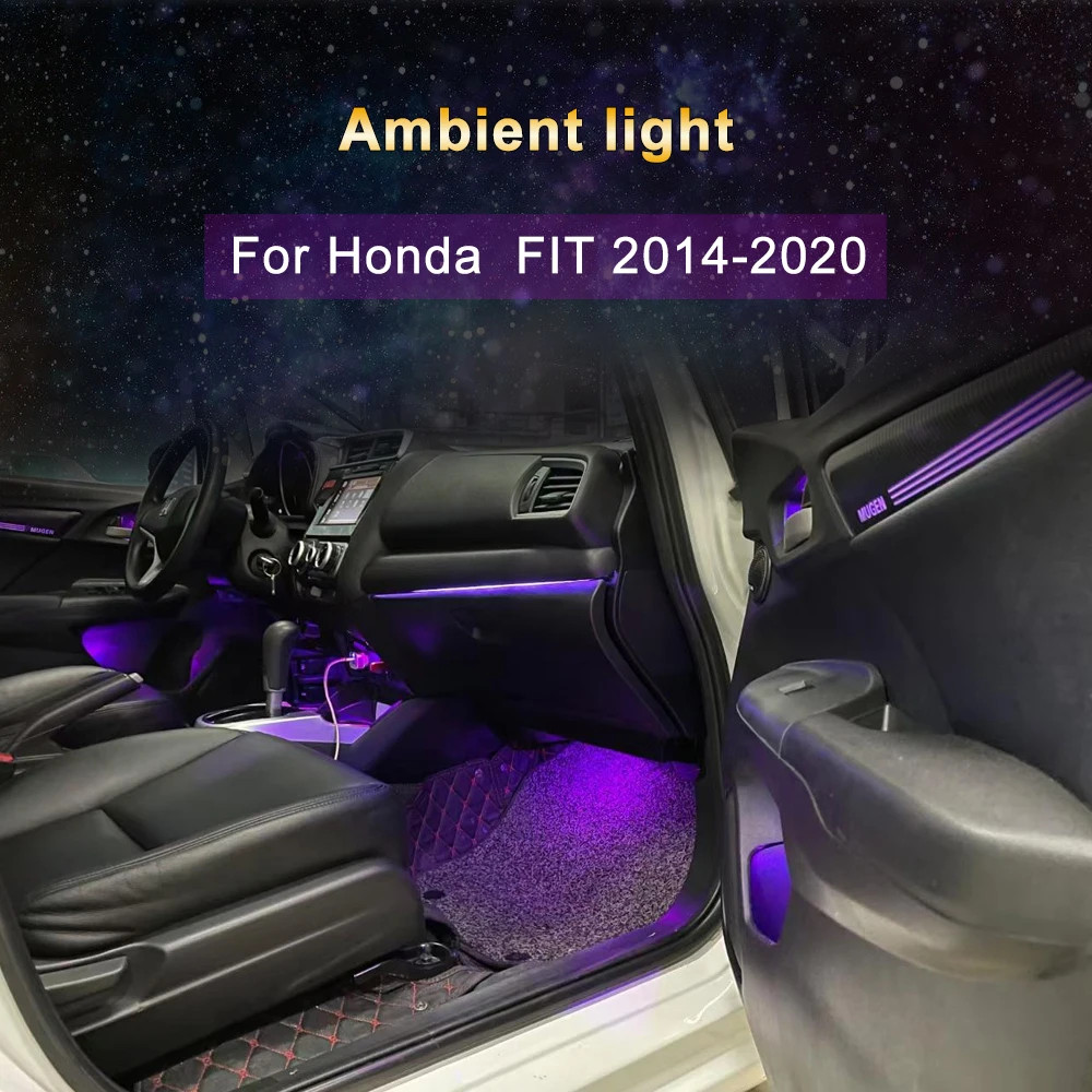 Car ambient light For Honda FIT 2014-2020 Interior Door Handle Decorative lighting 64-color Atmosphere lamp