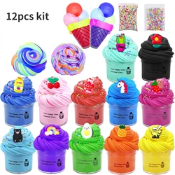 Slime Charms Kit for Kids Colorful Mud Butter Mud DIY Stress Relief Toys Slime Fluffy Plasticine