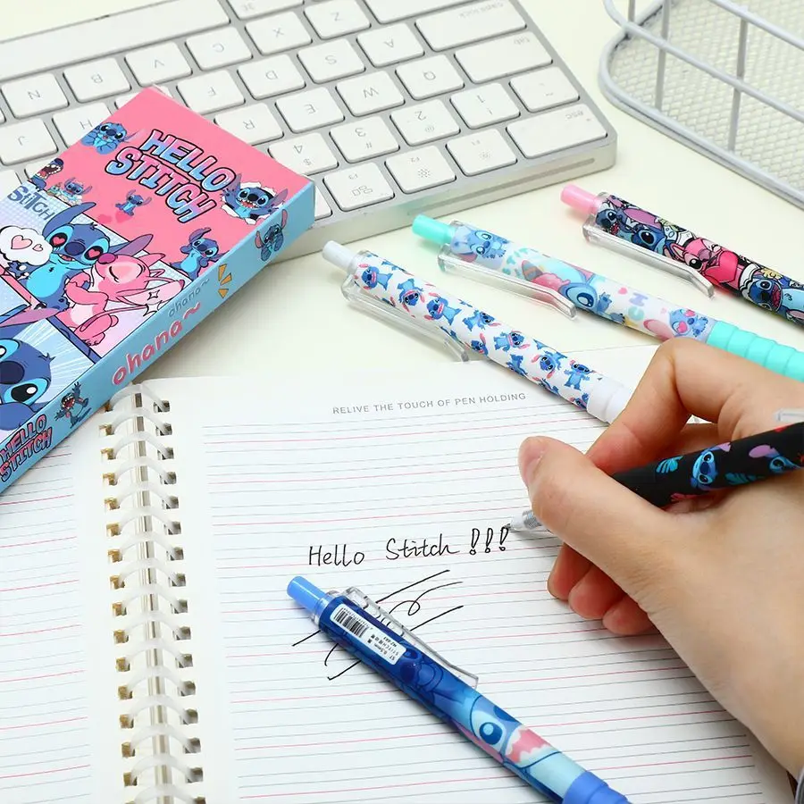 disney stitch Gel pens with cute cartoon patterns, suitable for school and office writing, portable stationery, study rewards