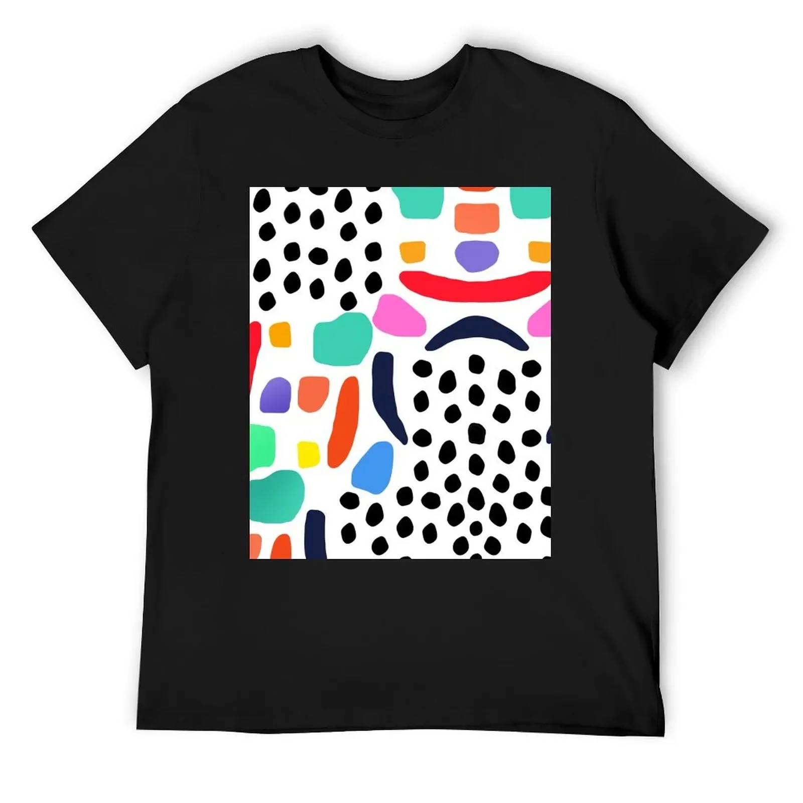 Memphis Style Shapes and Dots, Terrazzo Shapes T-Shirt cute tops plus size clothes graphic t shirts mens clothing