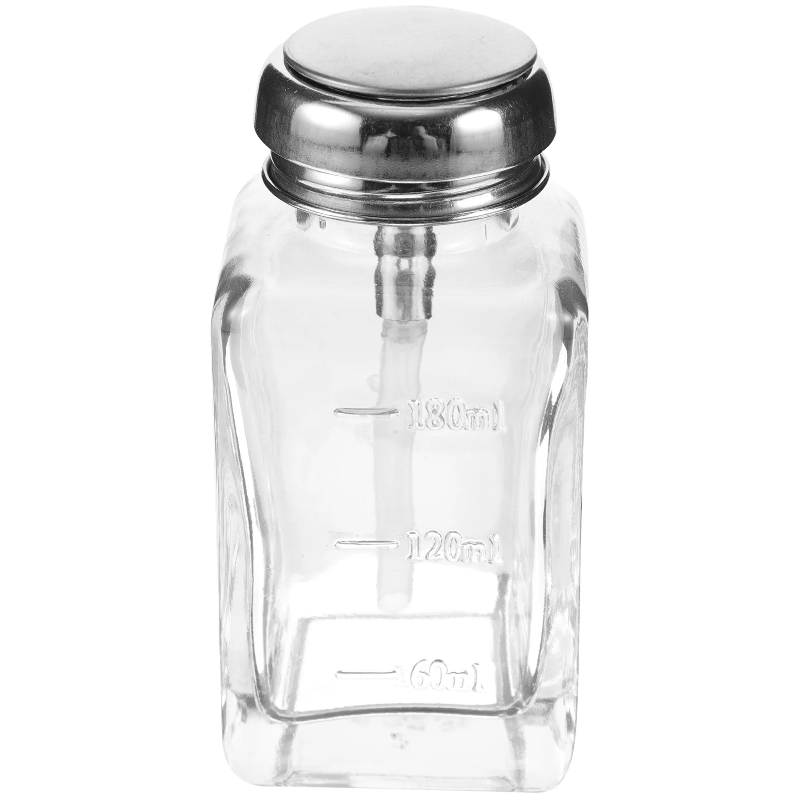 زجاجة مضخة زجاجية شفافة زجاجة فارغة شفافة لإزالة طلاء الأظافر زجاجة ضغط زجاجية موزع زجاجات فارغة مع مضخات