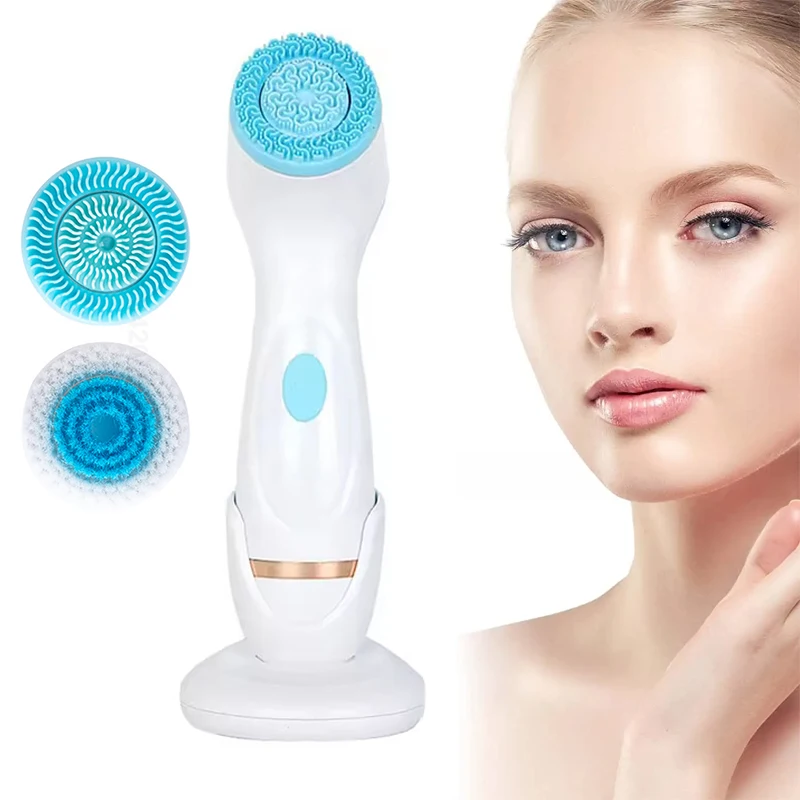 

Silicone Electric Ultrasonic Facial Cleaner Acne Pore Deep Cleansing Brush for Face and Neck Home Use Skin Care Beauty Tool