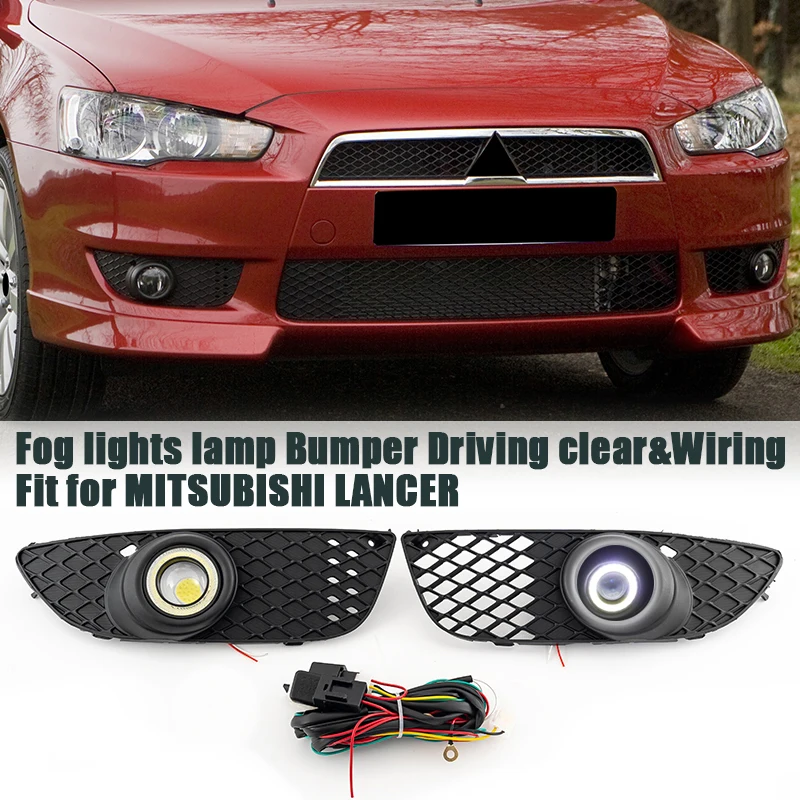 1Pair Fog Light Assembly Front Bumper Lamp Fit For Mitsubishi Lancer 2008 2009 2010 2011 2012 2013 2014 Exterior Car Accessories