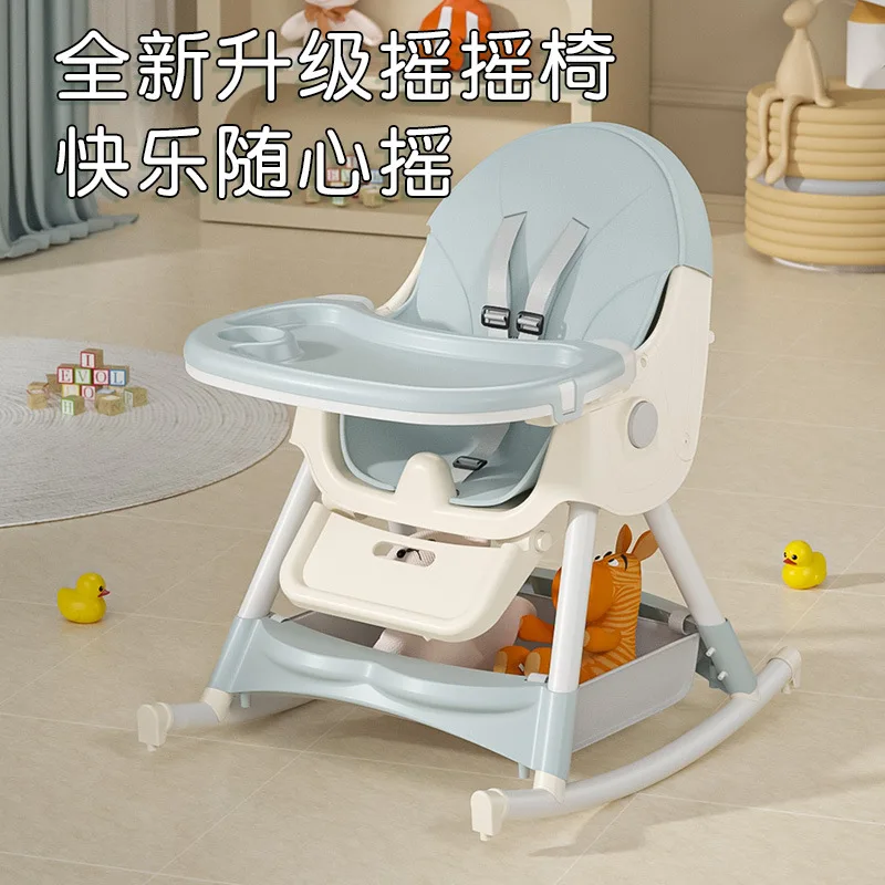 Foldable Adjustable Baby High Chair Multifunctional Kids' Dining Seat Wholesale Baby Dining Chair with Tray