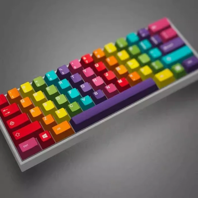 GMK Rainbow Theme Keycaps Set PBT Sublimation Cherry Profile Keycaps for Mechanical Keyboard Accessories 135 Key Custom Key Caps