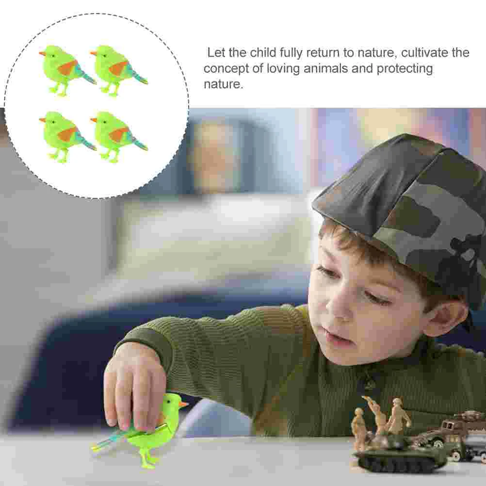 Artificial Bird Voice Control Toy para o bebê, ABS Educacional Calopsita Brinquedo, Cantando Chirping Little Child, 4 pcs