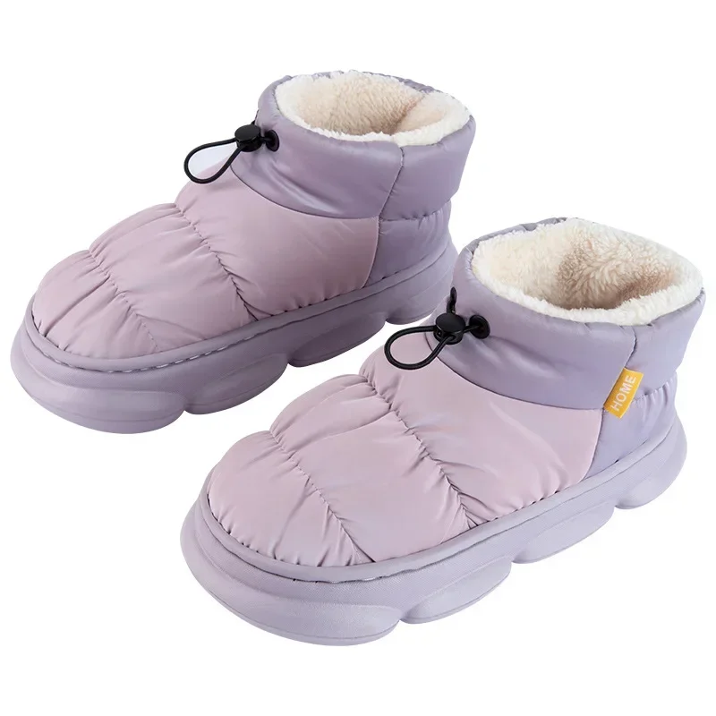 Thick Plush Women Winter Boots 2024 Warm Faux Fur Snow Boot for Couples Outside Cold Resistant Slip-On Flat Heels Female Shoes