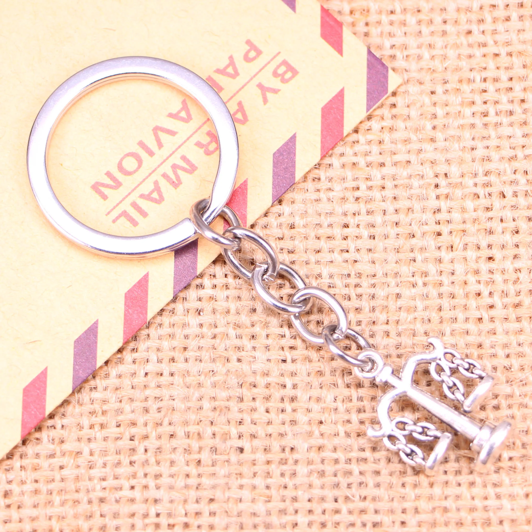 20pcs New Fashion Keychain 22x17mm Libra Scales Of Justice Pendants DIY Men Jewelry Car Key Chain Ring Holder Souvenir For Gift